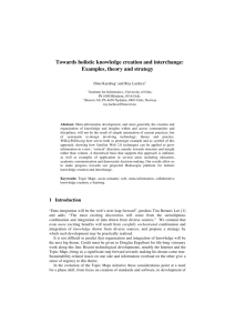 Towards holistic knowledge creation and interchange: Examples