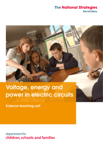 Voltage, energy and power in electric circuits