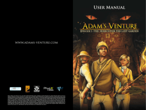 User Manual - Adam's Venture