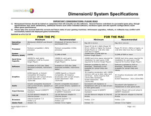 DimensionU System Specifications