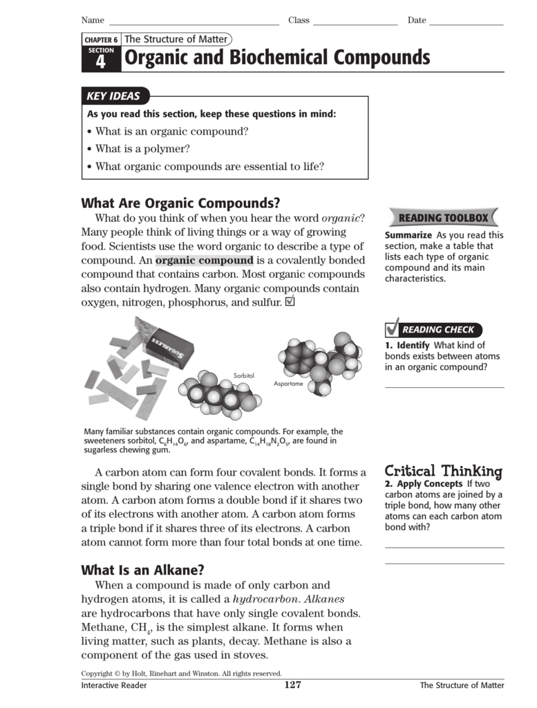 Composition Of Matter Worksheet Answers