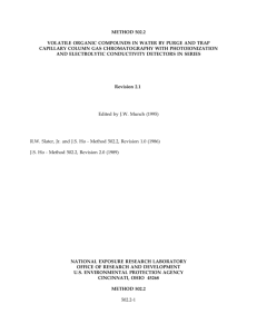 Volatile organic compounds in water by purge an