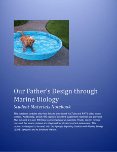 Our Father's Design through Marine Biology