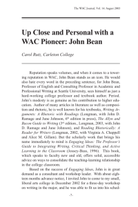 Up Close and Personal with a WAC Pioneer: John Bean