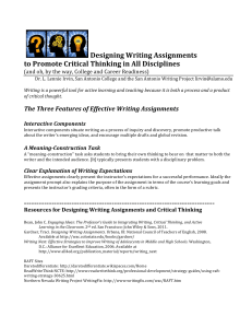 RAFT Assignments - San Antonio Writing Project