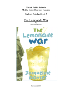 The Lemonade War - Natick Public Schools