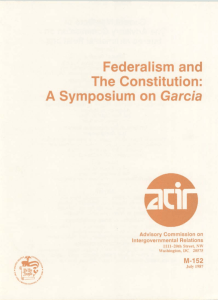 Federalism and the Constitution: A symposium on Garcia.