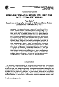 MODELING POPULATION DENSITY WITH NIGHT