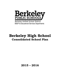 Berkeley High School Plan for 2015-16