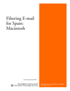 Filtering E-mail for Spam: Macintosh