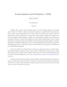 Economic Regulation and Social Regulation, 1