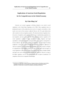 Implications of American Social Regulations for Its Competitiveness