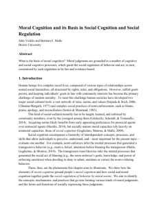 Moral Cognition and its Basis in Social Cognition and Social