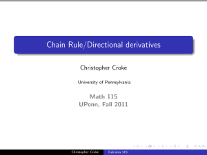 Chain Rule/Directional derivatives - Penn Math