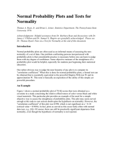Normal Probability Plots and Tests for Normality