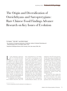 The Origin and Diversification of Osteichthyans and Sarcopterygians