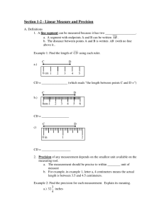 Section 1-2 - Linear Measure and Precision