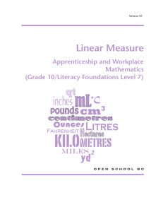 Linear Measure - Open School BC