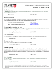 Medical Services Advocacy Services Counseling/Psychological
