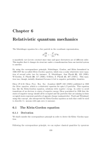 Chapter 6 Relativistic quantum mechanics