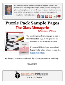 The Glass Menagerie - Puzzle Pack - Sampler PDF