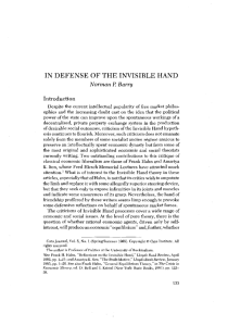 In Defense Of The Invisible Hand