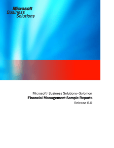 Financial Management Sample Reports
