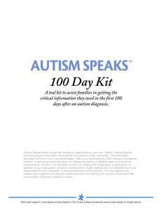 Autism Speaks™ 100 Day Kit About Autism