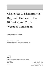 Challenges to Disarmament Regimes: the Case of the