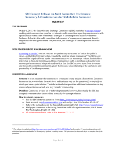 SEC Concept Release on Audit Committee Disclosures: Summary