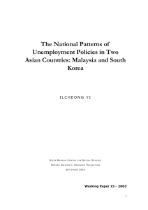 The National Patterns of Unemployment Policies in Two Asian