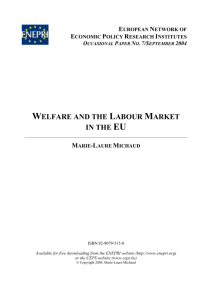 WELFARE AND THE LABOUR MARKET IN THE EU