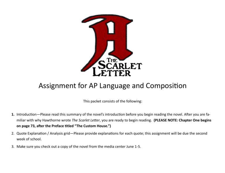 the scarlet letter assignment