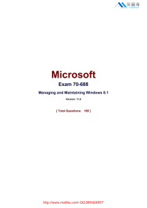 Microsoft Exam 70-688 Managing and Maintaining