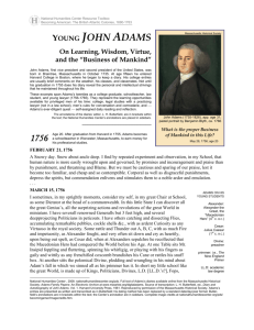 John Adams Diary, On Learning, Wisdom, Virtue, and the Business