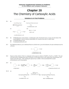 Chapter 20 The Chemistry of Carboxylic Acids