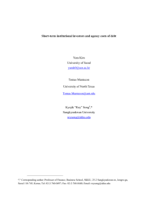 Short-term institutional investors and agency costs of debt Yura Kim