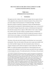 The Evolution of the Joint Stock Company to 1800