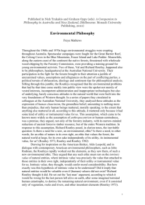 Environmental Philosophy