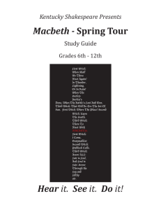 Macbeth - Spring Tour Hear it. See it. Do it!