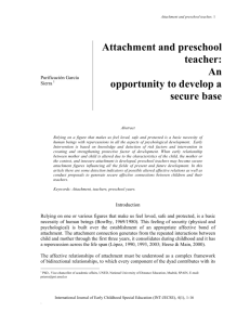 Attachment and preschool teacher - International Journal of Early