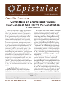 Constitutionalism Committees on Enumerated Powers
