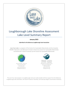 Love Your Lake Summary Report - Loughborough Lake Association