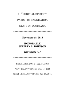 November 18, 2015 HONORABLE JEFFREY S. JOHNSON