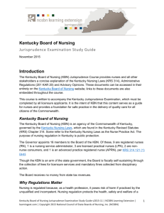 Kentucky Board of Nursing Jurisprudence Examination Study Guide