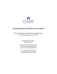 Nursing Jurisprudence and Ethics for Texas Nurses