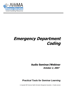 Emergency Department Coding - American Health Information