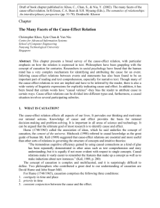 Chapter The Many Facets of the Cause-Effect Relation