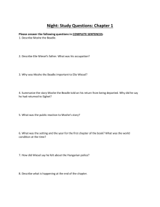 Night: Study Questions: Chapter 1