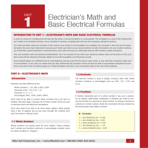 1 Electrician's Math and Basic Electrical Formulas